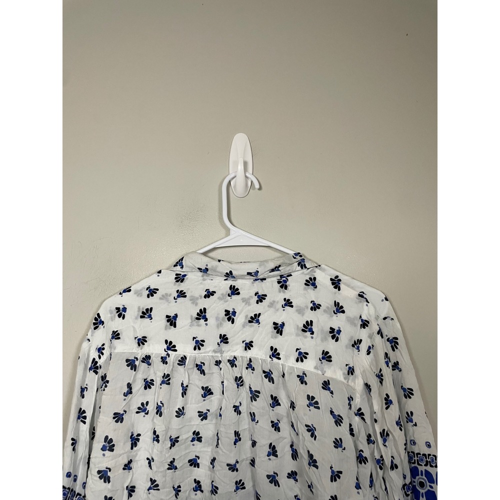 Roberta Roller Rabbit Caleb Printed Button Front Drawstring Top Size XL - Picture 6 of 10